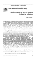 Developments in South African industrial relations