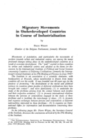 Migratory movements in underdeveloped countries in the course of industrialisation
