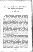 The co-operative movement of Great Britain and its recent developments