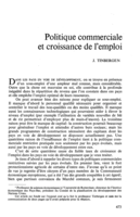 Politique commerciale et croissance de l'emploi