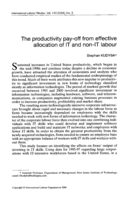 The productivity pay-off from effective allocation of IT and non-IT labour