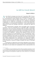 Le défi du travail décent