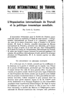 L'Organisation internationale du Travail et la politique économique mondiale