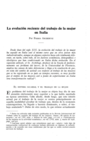 La evolución reciente del trabajo de la mujer en Italia