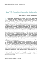 Les TIC, l'emploi et la qualité de l'emploi