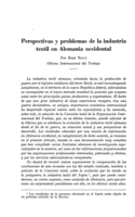 Perspectivas y problemas de la industria textil en Alemania occidental