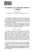 Le problème de la colonisation intérieure en Espagne