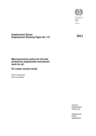 Macroeconomic policy for full and productive employment and decent work for all: Sri Lanka country study