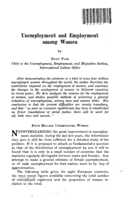 Unemployment and employment among women