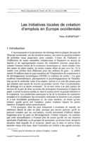 Les initiatives locales de création d'emplois en Europe occidentale