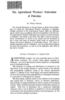 The agricultural workers' federation of Palestine
