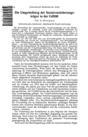 The reorganisation of social insurance institutions in the U.S.S.R.