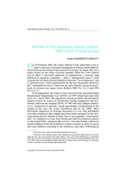 Women in the Japanese labour market, 1947-2003: a brief survey
