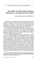 The effect of United States defence spending on employment and output