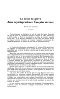 Le droit de grève dans la jurisprudence française récente