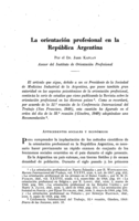 La orientación profesional en la República Argentina