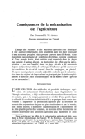 Conséquences de la mécanisation de l'agriculture
