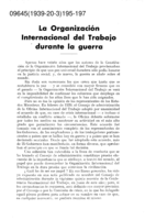 La Organización Internacional del Trabajo durante la guerra