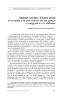 Estados Unidos: efectos sobre el empleo y la producción de los gastos consagrados a la defensa