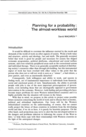 Planning for a probability: the almost-workless world