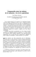 Comparación entre los salarios de la industria y los de la agricultura
