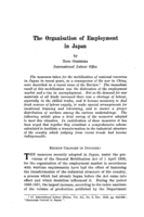 The organisation of employment in Japan