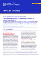 L’environnement favorable aux entreprises durables et la réponse post-COVID-19