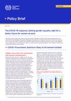 The COVID-19 response: getting gender equality right for a better future for women at work