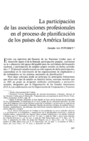 La participación de las asociaciones profesionales en el proceso de lanificación de los países de América latina