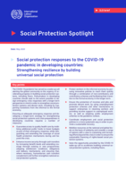 Social protection responses to the COVID-19 pandemic in developing countries: strengthening resilience by building universal social protection