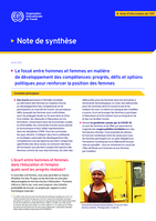 Le fossé entre hommes et femmes en matière de développement des compétences: progrès, défis et options politiques pour renforcer la position des femmes