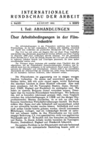 Some aspects of conditions of employment in the film industry