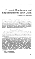 Economic development and employment in the Soviet Union
