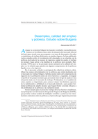 Desempleo, calidad del empleo y pobreza: estudio sobre Bulgaria