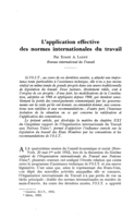 L'application effective des normes internationales du travail