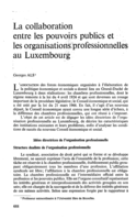 La collaboration entre les pouvoirs publics et les organisations professionnelles au Luxembourg