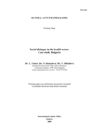 Social dialogue in the health sector: case study Bulgaria