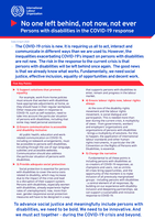 No one left behind, not now, not ever: persons with disabilities in the COVID-19 response