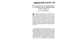 El movimiento de Stakhanov y el aumento de la productividad en la U.R.S.S.