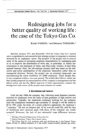 Redesigning jobs for a better quality of working life: the case of the Tokyo Gas Co