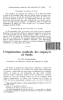L'organisation syndicale des employés en Suède