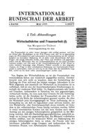 The economic depression and the employment of women: I