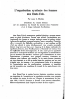 L'organisation syndicale des femmes aux Etats-Unis