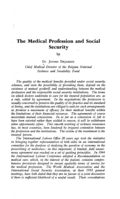 The medical profession and social security