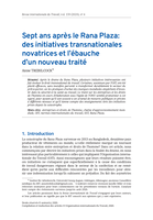 Sept ans après le Rana Plaza: des initiatives transnationales novatrices et l'ébauche d'un nouveau traité