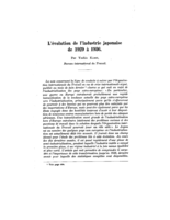 L'évolution de l'industrie japonaise de 1929 à 1936