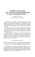 La liberté d'association et les relations professionnelles dans les pays d'Amérique latine: I