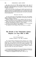 The results of the Netherlands Labour disputes act from 1924 to 1934