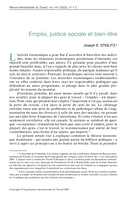 Emploi, justice sociale et bien-être
