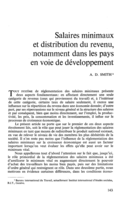 Salaires minimaux et distribution du revenu, notamment dans les pays en voie de développement
